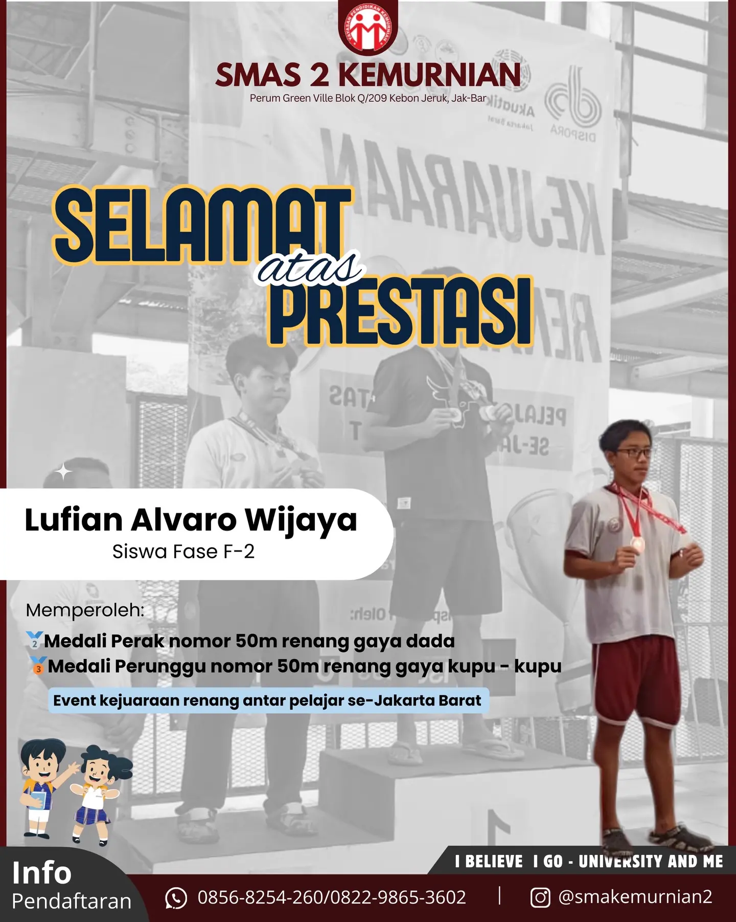 Peraihan Medali Lomba Renang Lufian Alvaro Wijaya